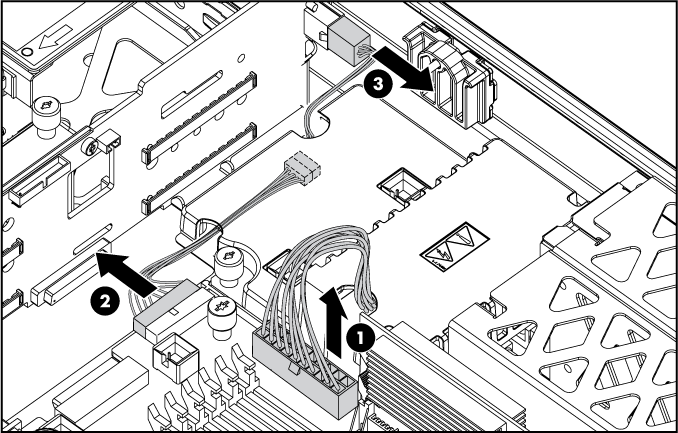 Removing the power cabling (SCSI model)