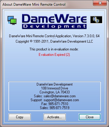 what is dameware mini remote control server