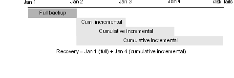 Full and cumulative incremental example
