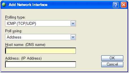 Add Network Interface dialog