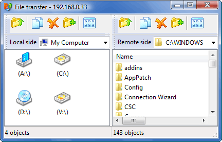 'File transfer' window