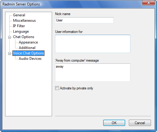 'Voice Chat' server options window
