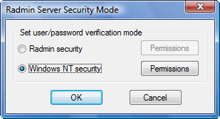 "Security Mode" window
