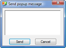"Send popup message" window