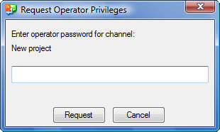 "Request Operator Privileges" window