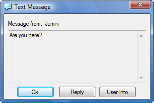 "Text Message" window