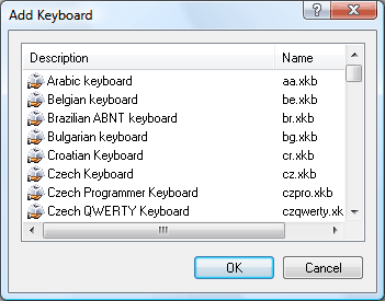 Add Keyboard Dialog Box