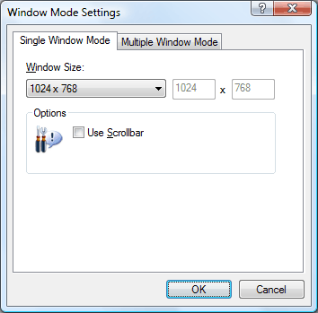 Window Mode Settings Dialog Box, Single Window Mode Tab