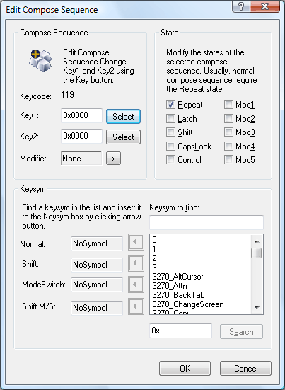 Edit Compose Sequence Dialog Box